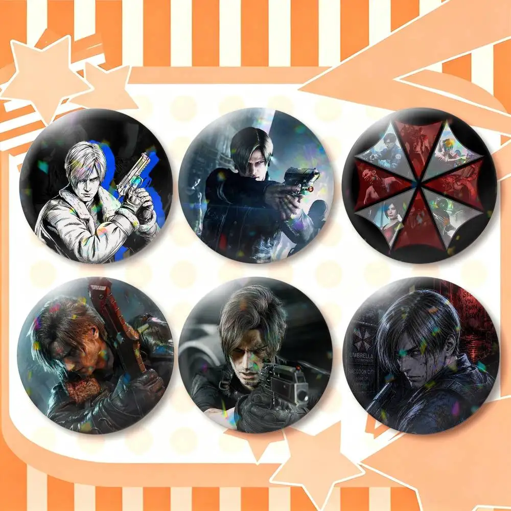 Game R-Resident E-Evil Requiem Leon  25mm 32mm 44mm 58mm 75mm Brooches Badges Pins for Accessories Gift