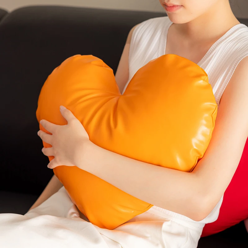 

Heart Shape Cushion Waterproof PVC Cute Heart Pillow With Fillings Sofa Living Room Decor Cushion Lovely Festival Gift
