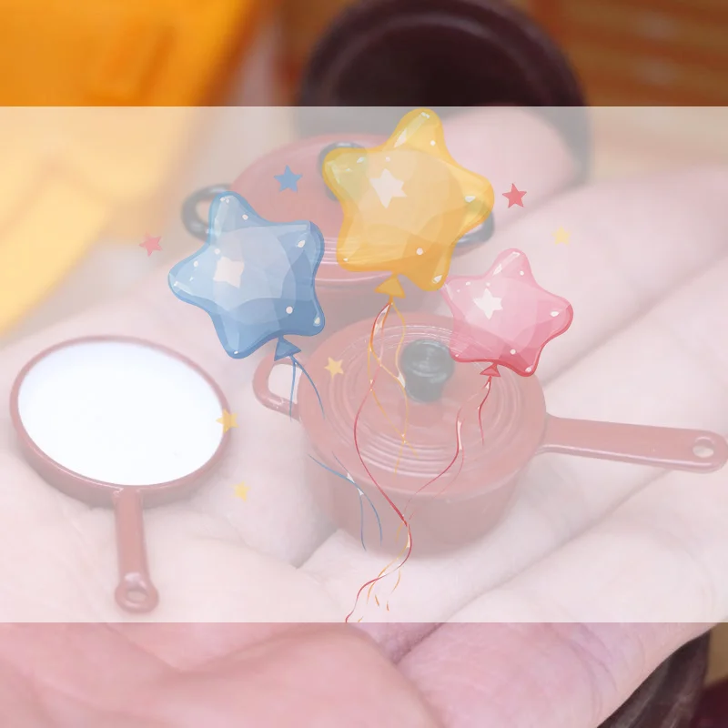3Pcs Miniature Cookware Cooking Set Dollhouse Accessories 1:12 Alloy Enamel Pots And Pans Mini Cooking Play Kit For Game