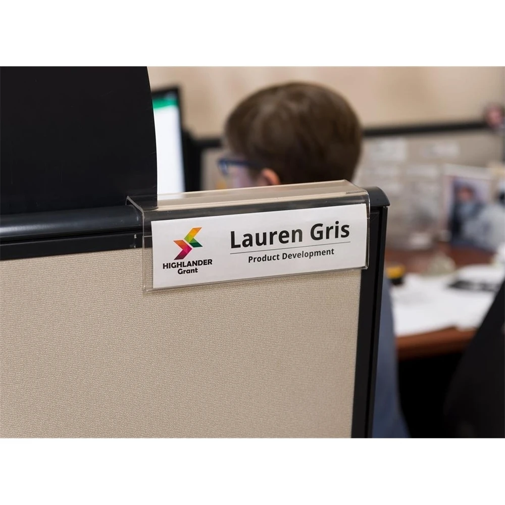 2-sided Cubicle Name Tag Holder Acrylic Partion Name Plate