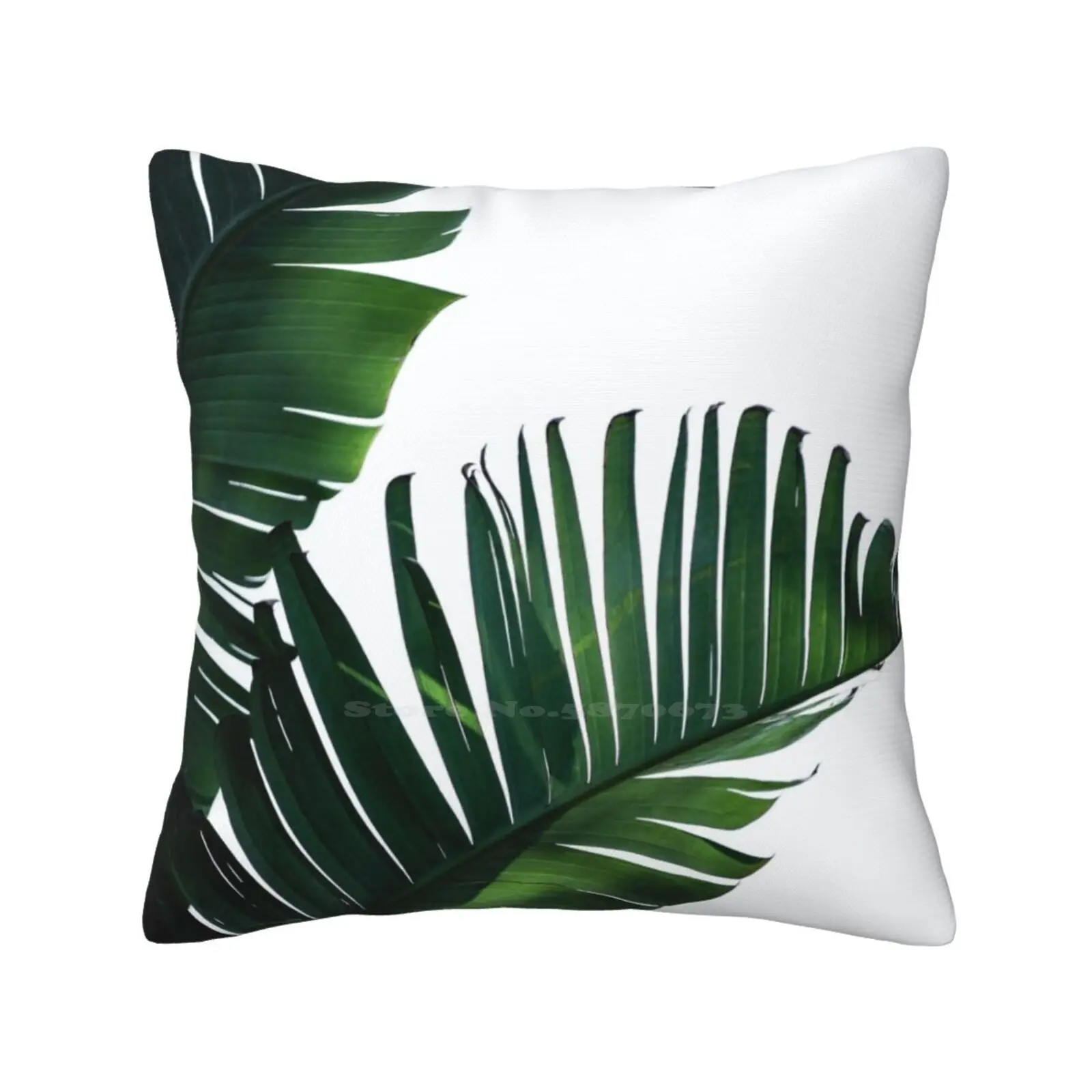 

Palm Leaves 16 Funny Cute Decor Square Pillowcase Abstract Palm Tree Palmenblatt Leaf Banana Tree Summer Beach Minimalism Green