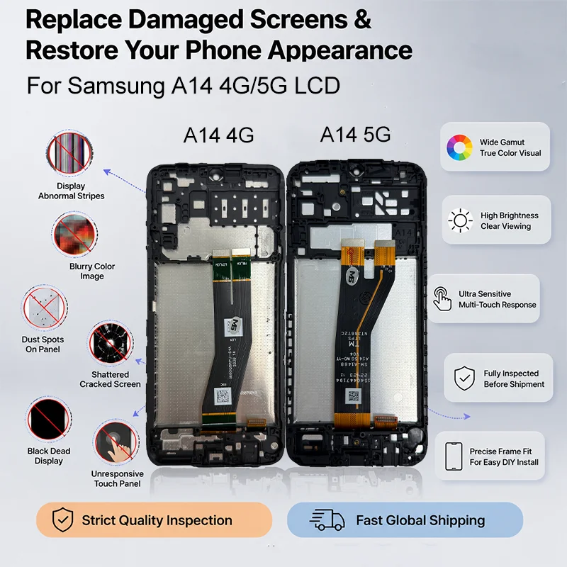 IPS For Samsung Galaxy A14 4G LCD SM-A145F Display Touch Screen Digitizer For Galaxy A14 5G A146B A146P Screen Replacement Parts image 2