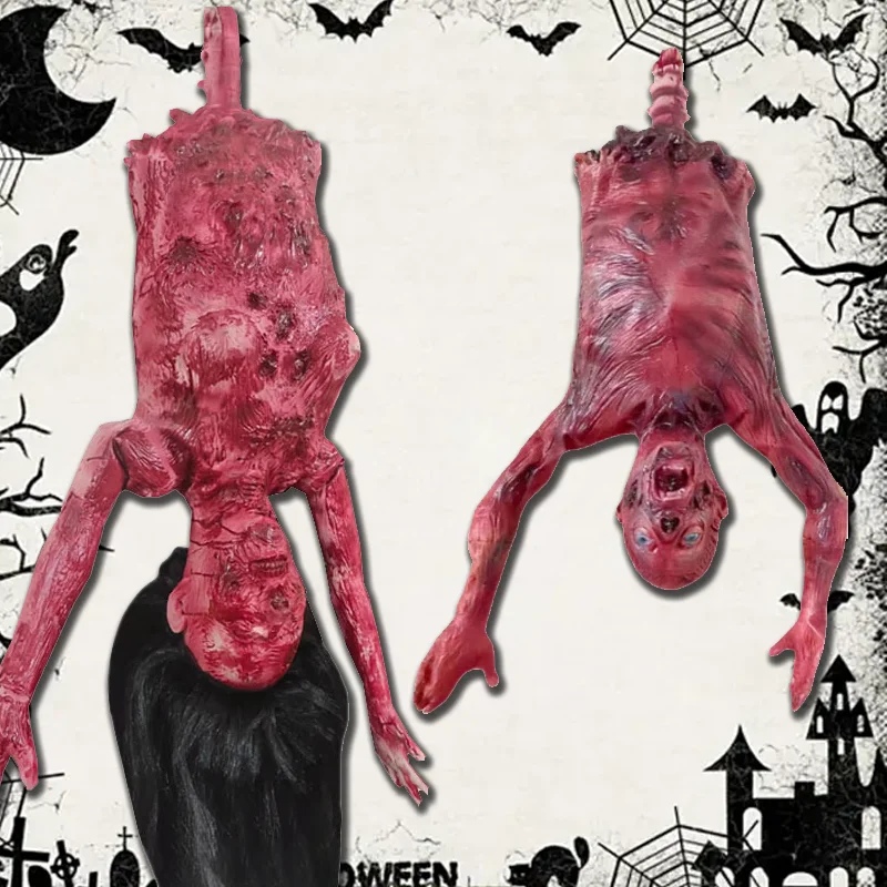 ฮาโลวีน Skined Corpses สยองขวัญจําลอง Corpse ตกแต่ง Party Trick or Treat Props Latex ของเล่นกลัวตกแต่ง