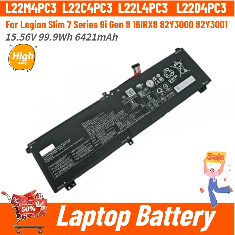 L22M4PC3 L22C4PC3 L22L4PC3 L22D4PC3 High Quality Laptop Battery 15.56V 99.9Wh 6421mAh For Legion Slim7 series 9i Gen8 16IRX8