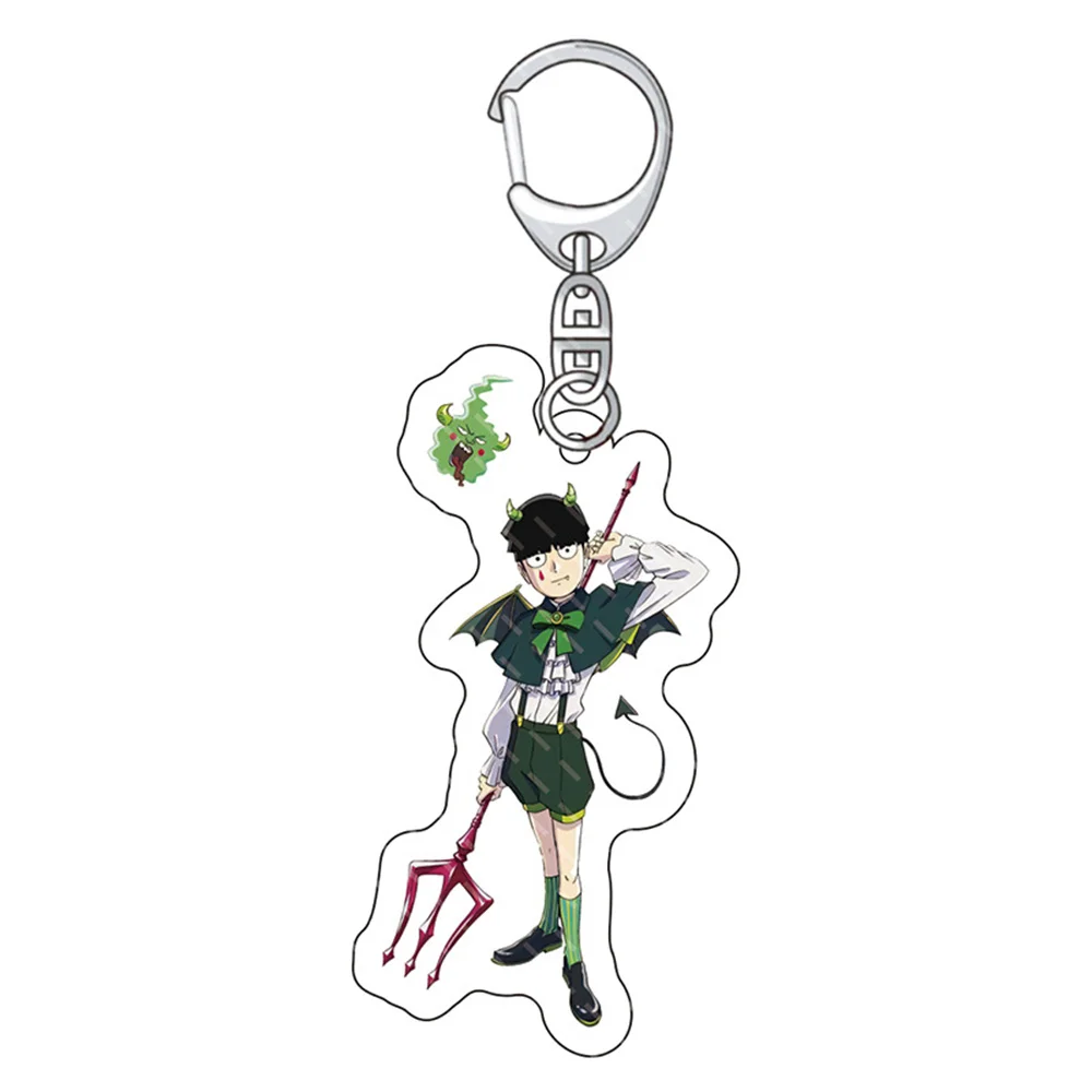 Cute Anime Mob Psycho 100 keychain Acrylic Bag Pendant key Chain Ring Keyring Accessories Jewelry For Fans Women friend Gifts