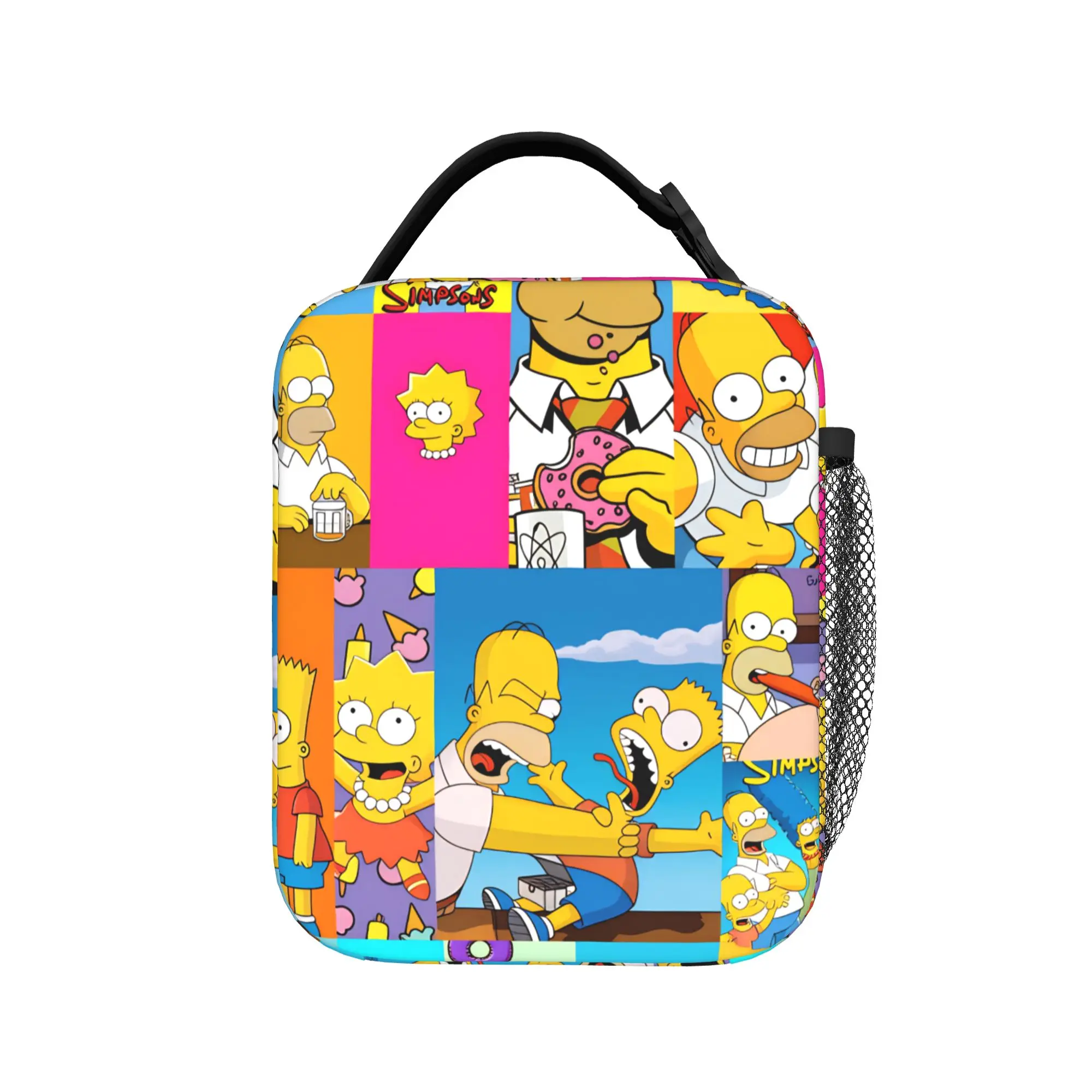 Homer S-Simpson Eating Donut Lunch Bag Cute Lunch Box For Girls School Portable Cooler Bag Waterproof Thermal Tote Handbags