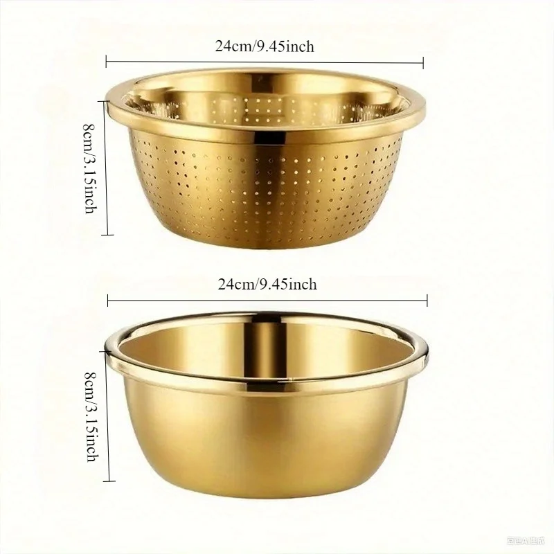 طقم مصفاة وبخار من الفولاذ المقاوم للصدأ مكون من قطعتين |   آمن للاستخدام في غسالة الأطباق لخضار معكرونة الأرز |   أدوات توفير المساحة شديدة التحمل مقاومة للصدأ