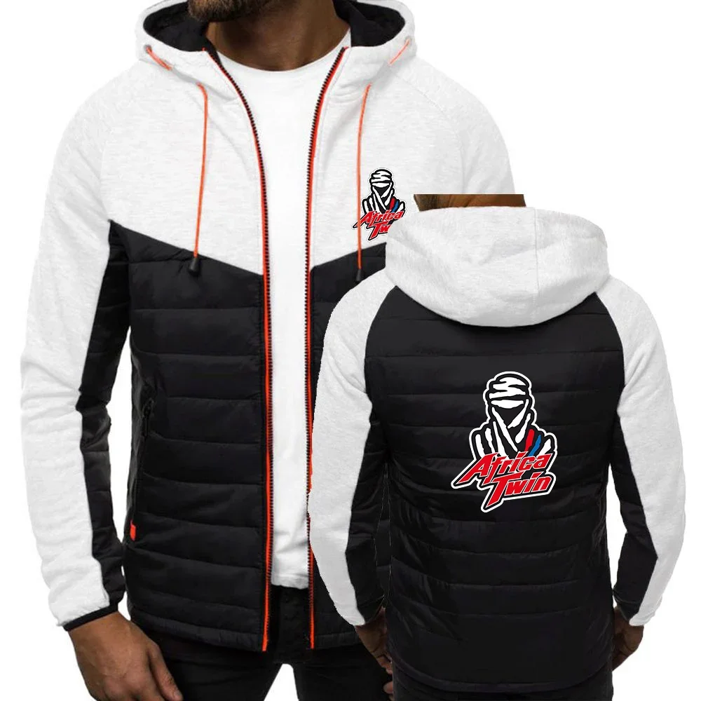 2024 Spring Autumn Men's Africa Twin Crf 1000 L Crf1000 Logo Print Fashion Sports Hooded Jacket Zipper Warm Cotton Popular Coat