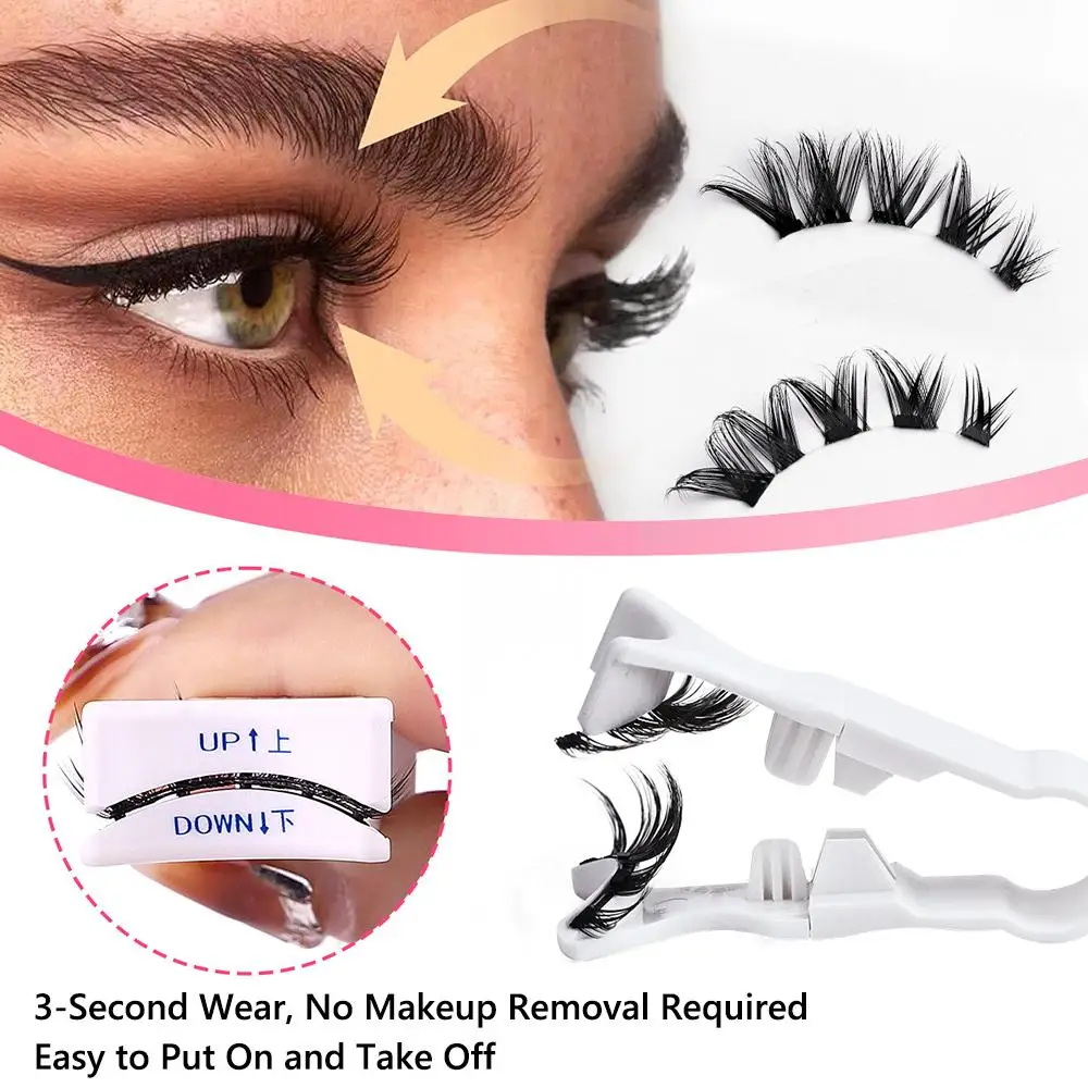 Suction Magnetic Eyelashes with Applicator No Glue Needed Natural Magnetic False Eyelash Set No Removal Fixed Position