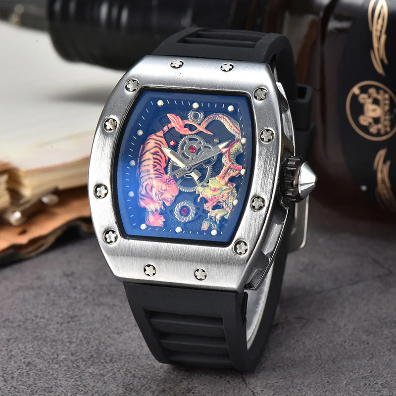 New Men Wrist Watch Skeleton Luxury Quartz Chronograph Waterproof Fashion Luminous Watches for Men Woman