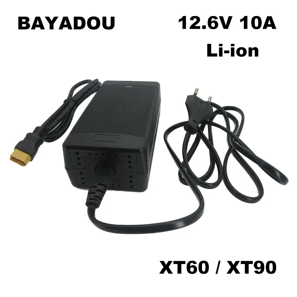 12.6V 12V 10A Lithium Battery Charger For 10.8V 11.1V 12 Volt 3S Energy Storage Solar Li-ion Lipo Fast Charger with Fan XT60