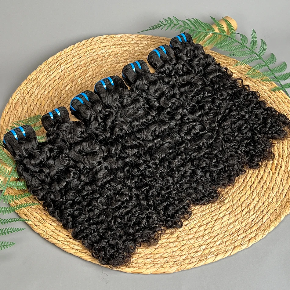 Fasci di capelli umani ricci birmani 18A # 1B Colore naturale 100% capelli vergini grezzi 100g Ricci rimbalzanti 1 2 3 4 Bundles Estensioni del tessuto