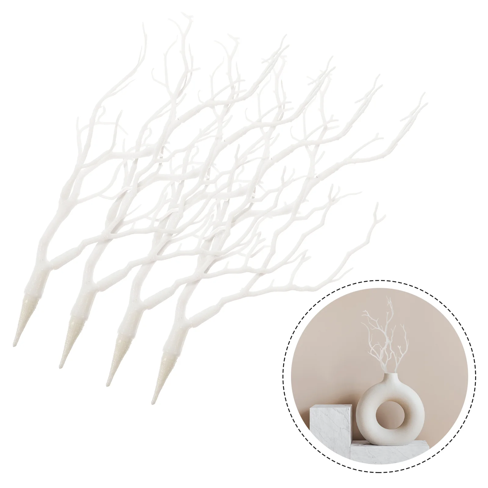 4 Pcs Halloween Decoration Tree Branch DIY Antler Headbands Emulation Branches Artificial Twigs Plastic Vase Filling