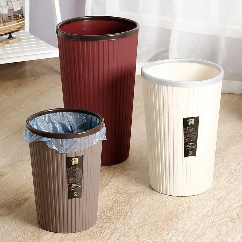 

Large Size Plastic No-Cover Living Room Garbage Can Office Home Toilet Waste Paper Basket Creative Heightened Environmental F...