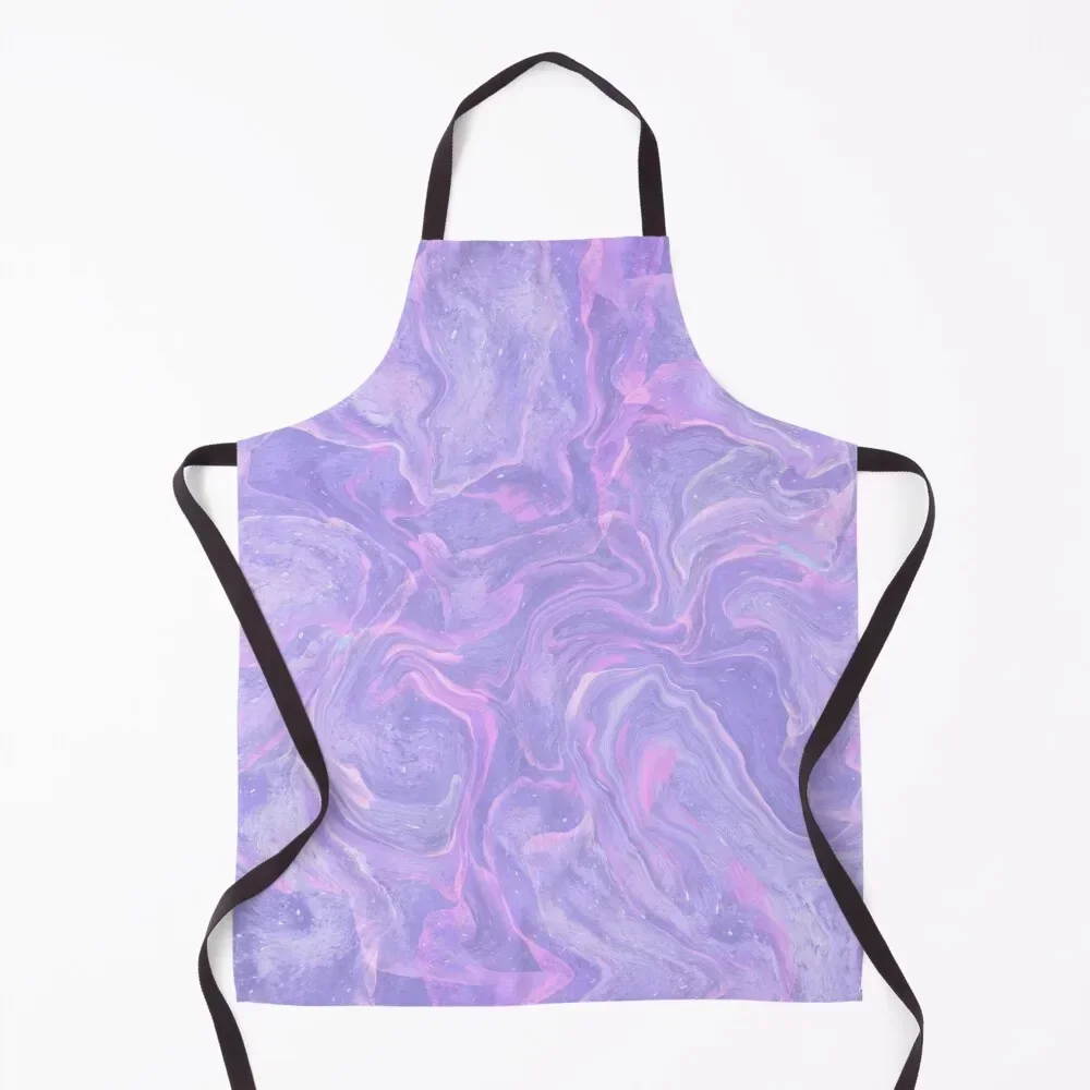 

Neon Pastel purple marbled design Apron Woman Work restaurant accessories Waterproof women waterproof for women Apron