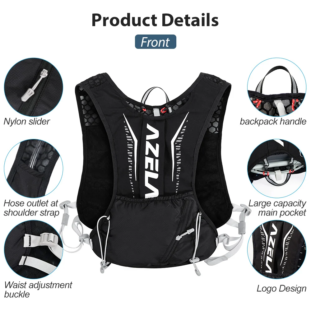 2023 nieuwe lichtgewicht hardlooprugzak hydraterend vest geschikt voor fietsmarathon wandelen ultralicht draagbaar 5L