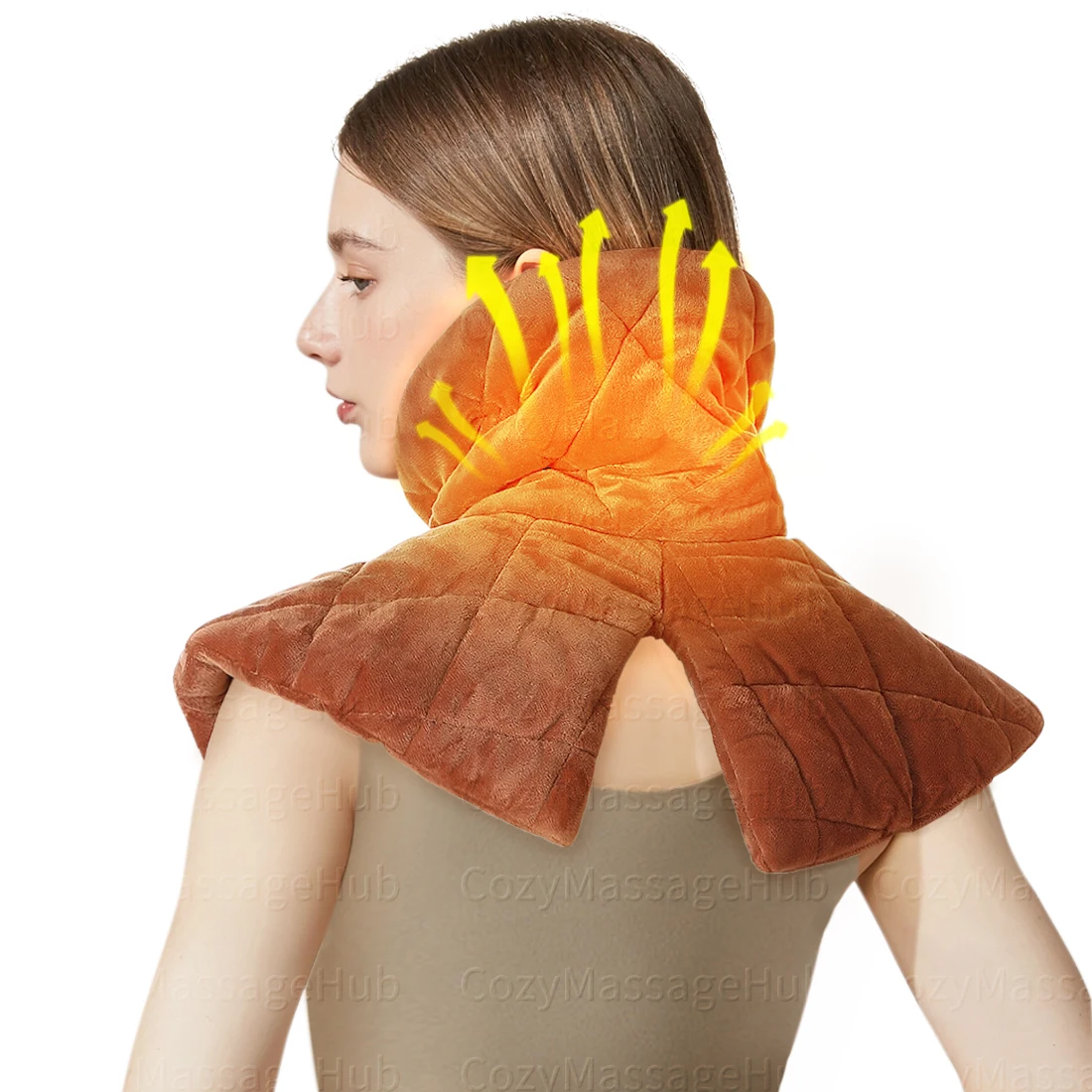 

USB Electric Heating Shoulder Neck Massager Pad Cervical Brace Wrap Thermal Compress Pain Relief Warm Back Support for Fatigue