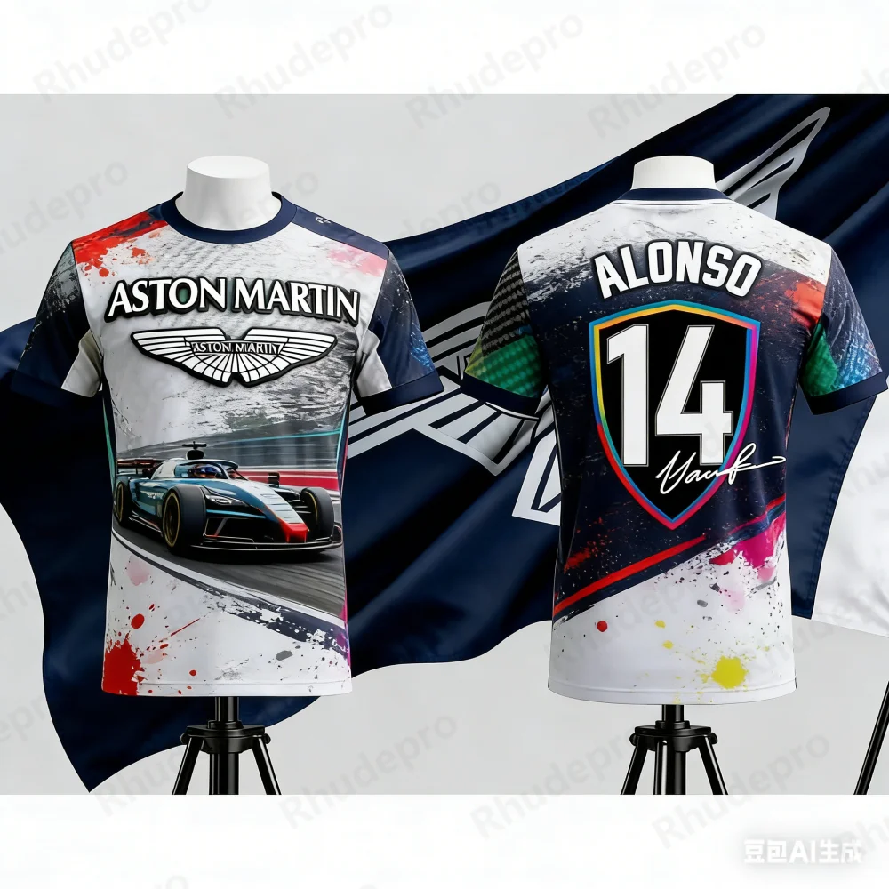 

Aston Martin 2026 T-shirt Quick-drying Motorcycle Jersey Race Edition Spanish Racer Fernando Alonso 14 Kit Fans Vetements Homme