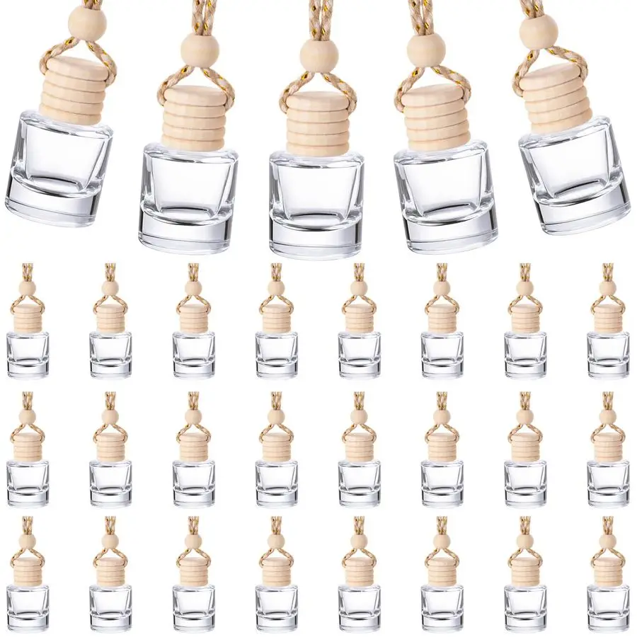 

600 Pieces Hanging Car Diffuser Air Freshener Bottle Bulk Empty Glass Refillable Perfume Bottles Oil Diffuser Aromatherapy Penda
