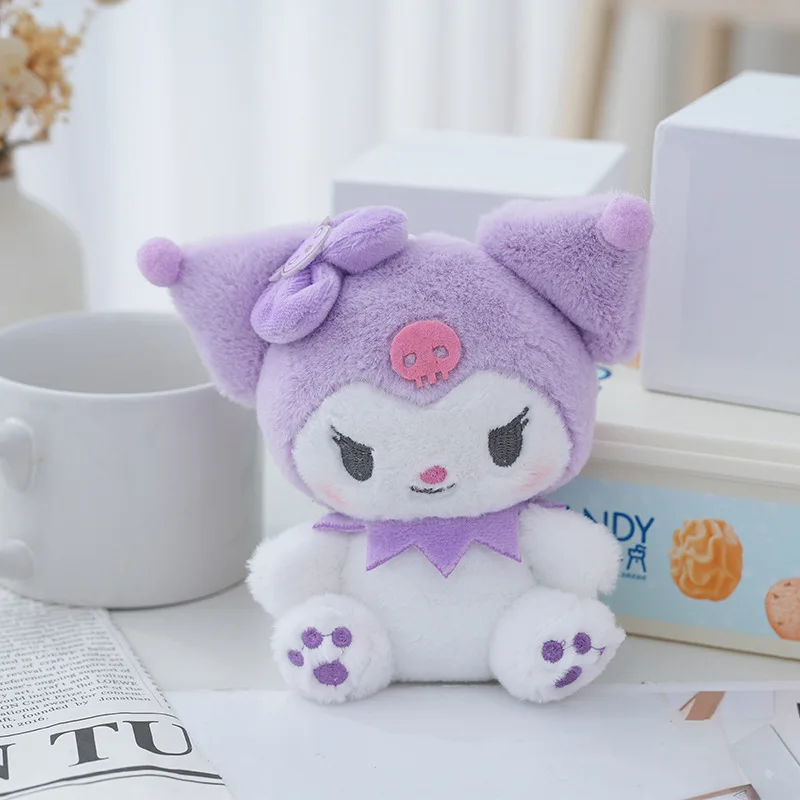 14CM Kawali Kuromi Hello Kitty My Melody Cinnamoroll Pillow Plush Toys Plushie Keychain Stuffed Doll Pendant For Kid Gift