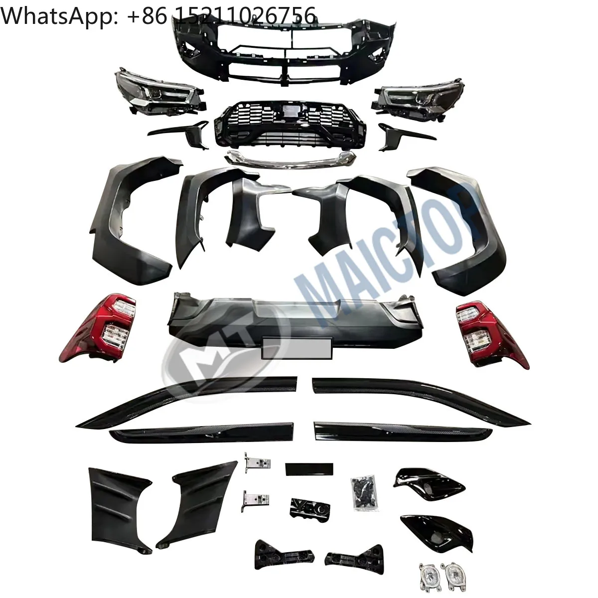 

Maictop Facelift Front Bumper Grille GR Sport Style for Hilux Revo Rocco 2016- 2021 Upgrade 2023