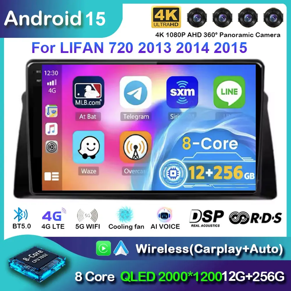 

Android 15 Car For LIFAN 720 2013 2014 2015 Multimedia Autoradio Navigation Player Screen TV Car GPS Radio No 2din DVD Dash Cam