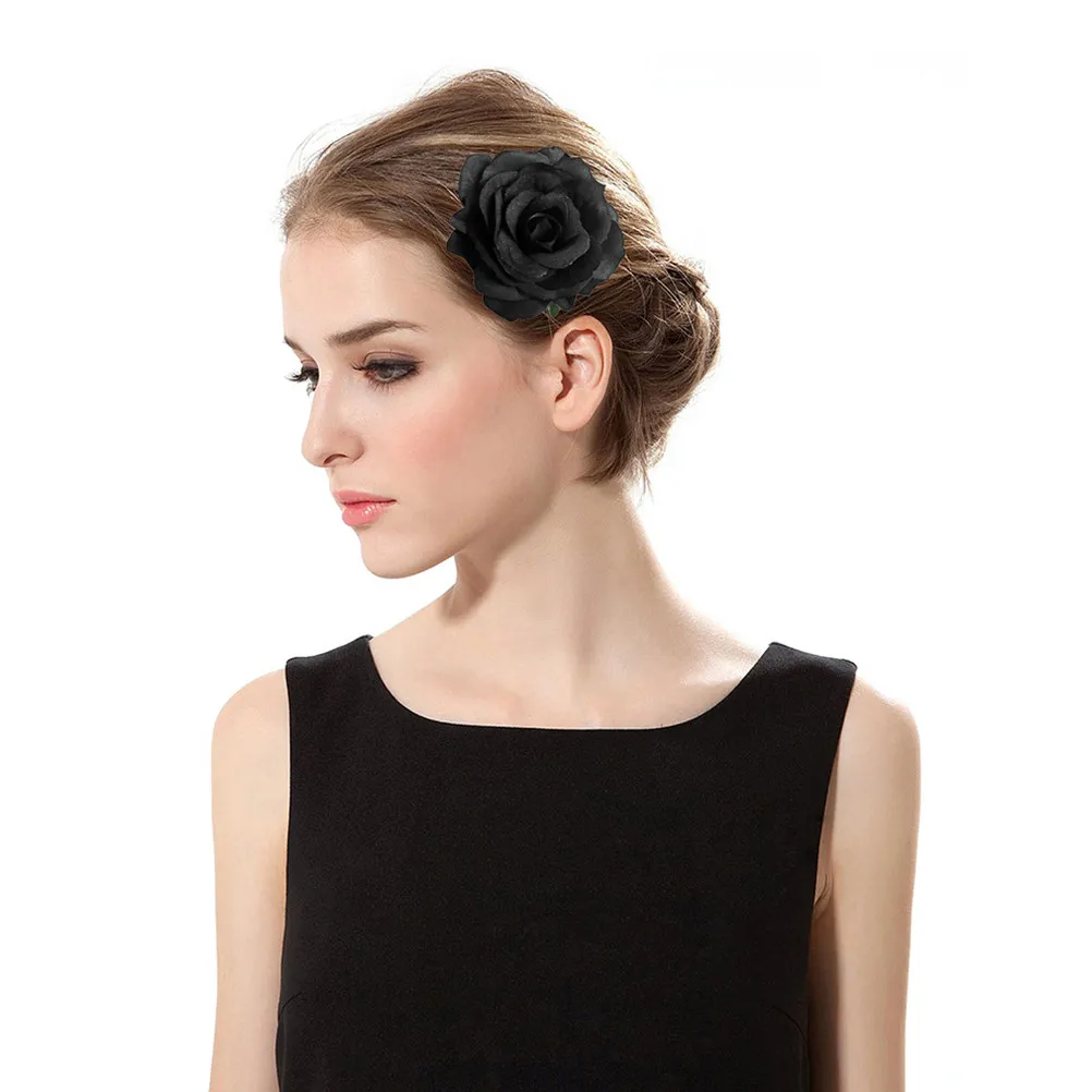 

5Pcs Artificial Rose Brooch Hair Clip Elegant Funeral Accessory for Women Multi-Use Decorative Pin on Bag Jacket Dress Coat Suit