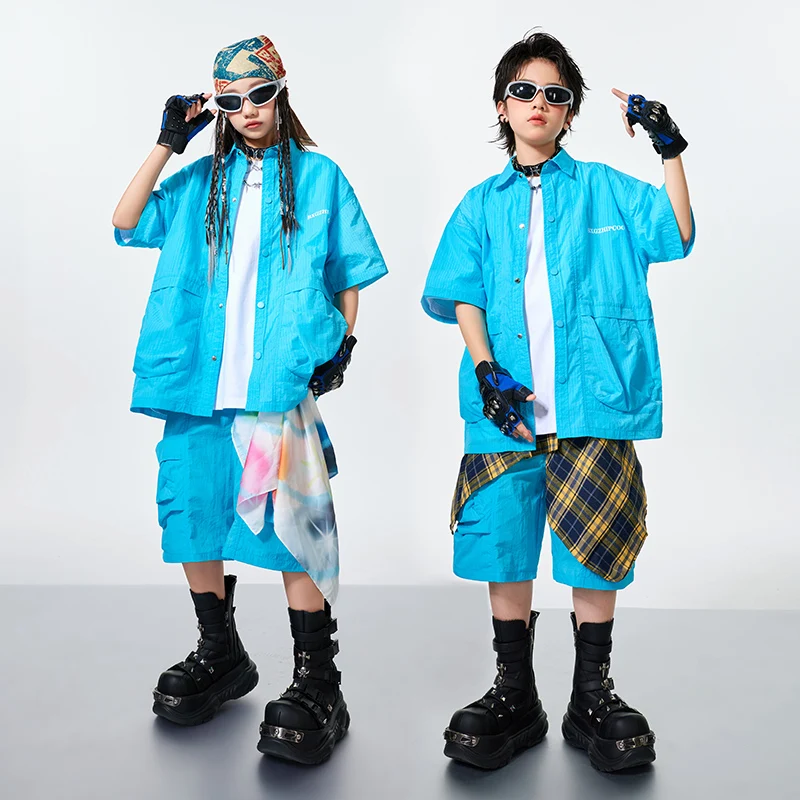 Kinder Bühne Kleidung Kinder Hip Hop Kleidung T-shirt Street Dance Cargo-Shorts Mädchen K-pop Streetwear Jungen Jazz Kostüme