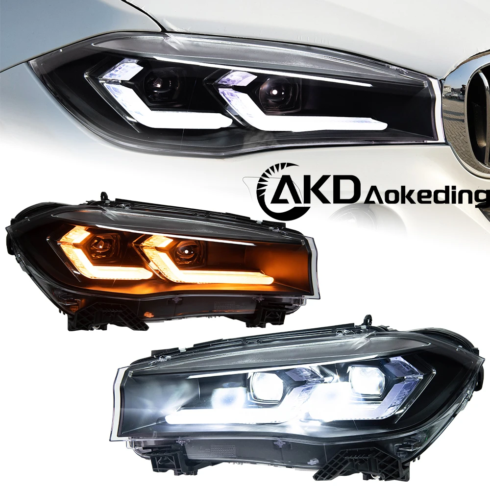 

AKD Car For BMW X5 F15 2013-2019 Headlight DRL Hella 12V H7 LED Bi Xenon Bulbs Fog Light Tools Angel Eye F15 F85 Car Accessories
