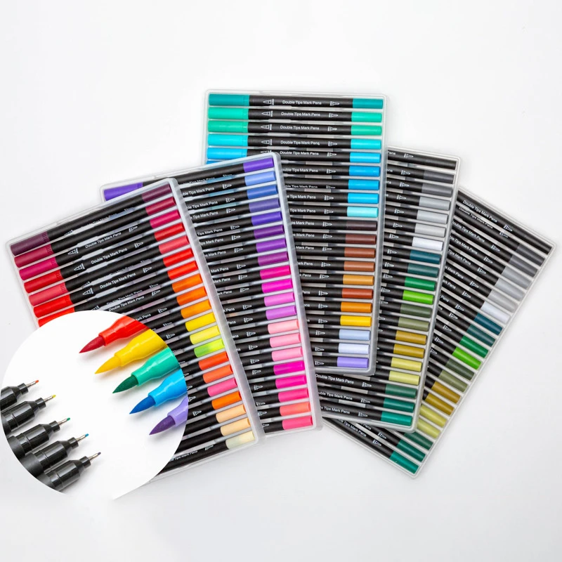 60 шт., двусторонние фломастеры, спиртовые фломастеры