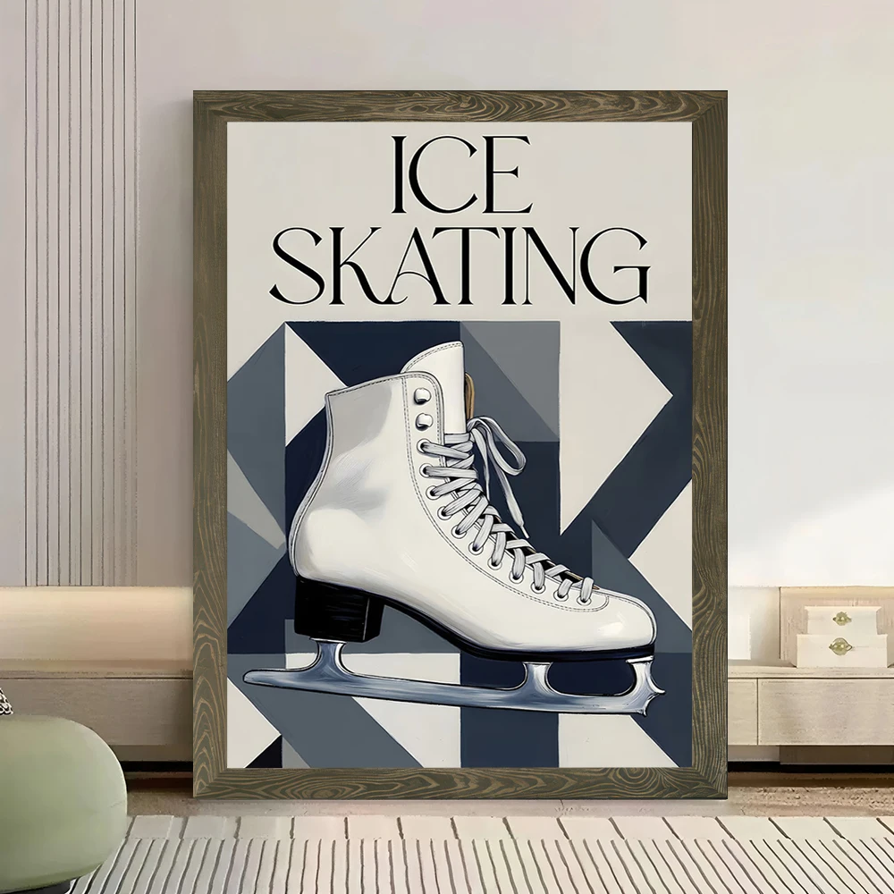 Ice Skating Printed Canvas Poster Custom Pictures Wall Art Canvas Painting for Bathroom Decor Living Room Decorative Paintings view 3