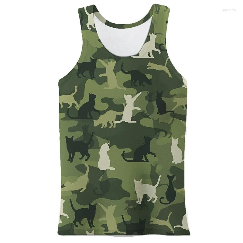 Fashion 3d Print Camouflage Tank Top For Men Kids Summer Vest Casual Sleeveless Cool O-neck Oversized Tees Tops Male Clothes