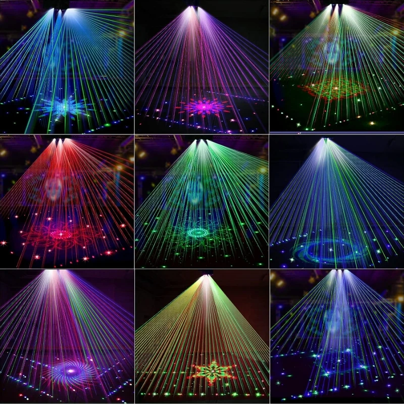 Projecteur LED RVB activé par le son, lumière de scène DJ Chang, lumière de fête intérieure, décoration de festival et de bar KTV, 15 modes