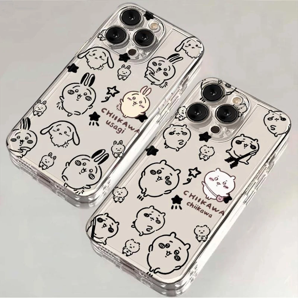 Japan Cartoon Cute Chiikawas Phone Case For Samsung S25 S24 S23 S22 S21 S20 FE Note20 Note10 Plus Ultra Lite 5G Clear Soft TPU