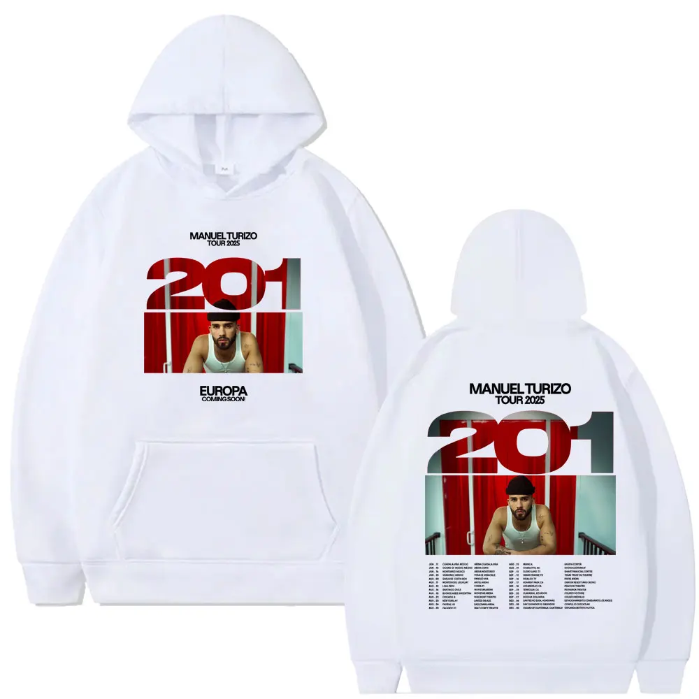 Manuel Turizo Album 201 Tour 2025 Hoodie Men Women Hip Hop Fashion Oversized Hooded Sweatshirt Men's Casual Vintage Streetwear