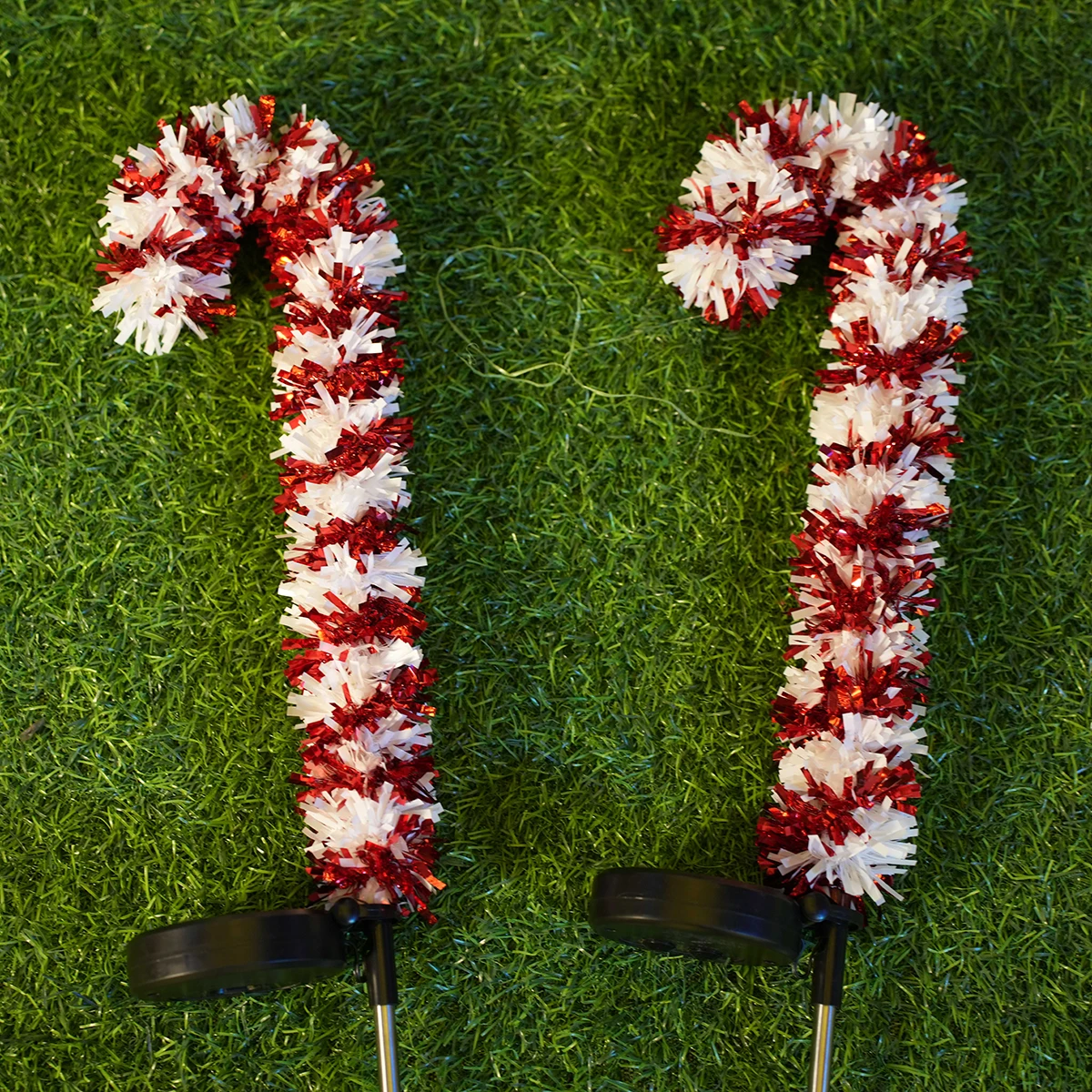 Solar Christmas Candy Cane Ground Stake Lights, Waterproof Outdoor Garden Lawn Pathway Xmas Holiday Yard Decorations