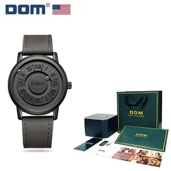 DOM M-1345-Reloj de pulsera resistente al agua para hombre, cronógrafo creativo con puntero de desplazamiento, diseño de fuerza magnética, nueva tendencia