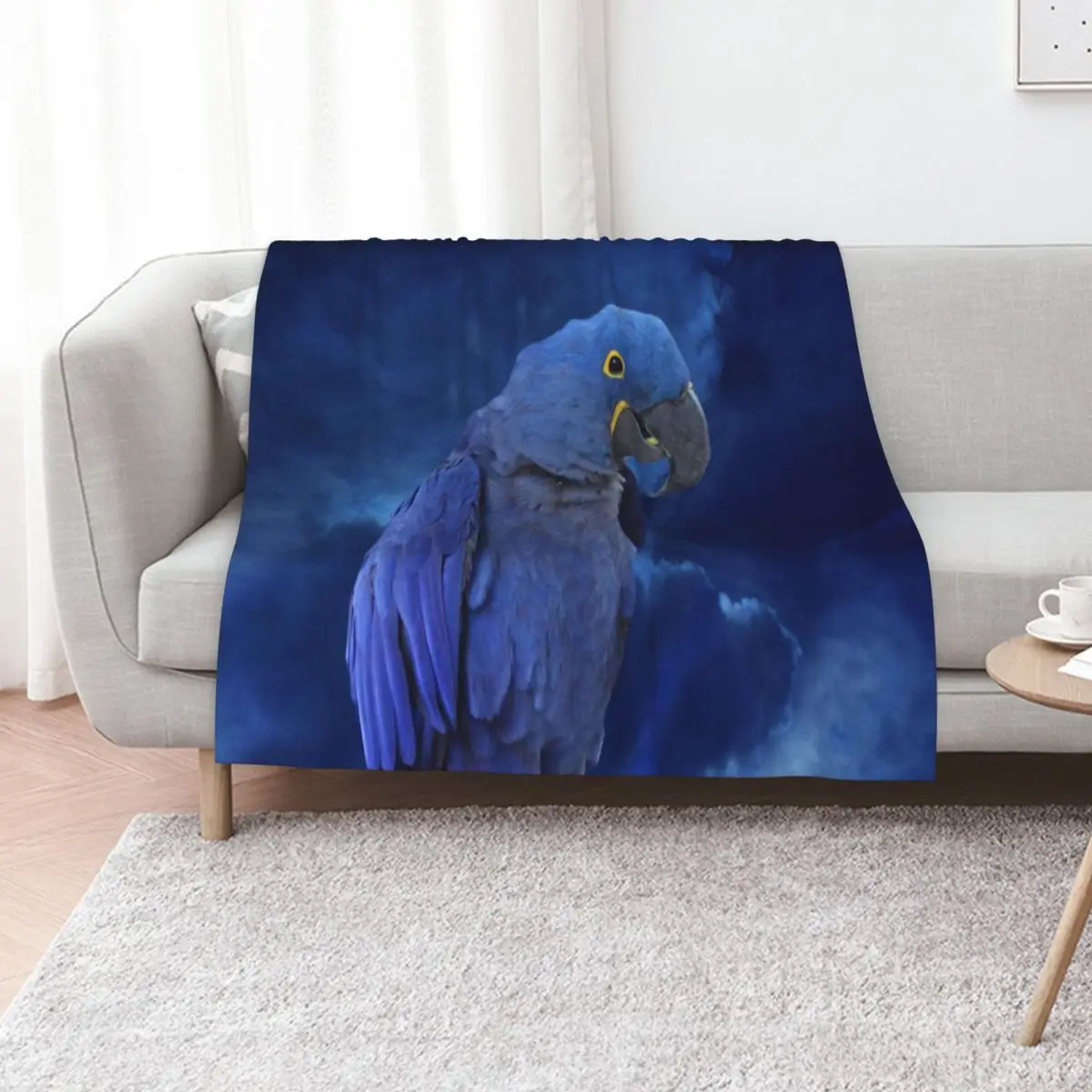 Hyacinth Macaw Throw Blanket Thin Summer Beddings funny gift Luxury Brand Custom Baby Blankets