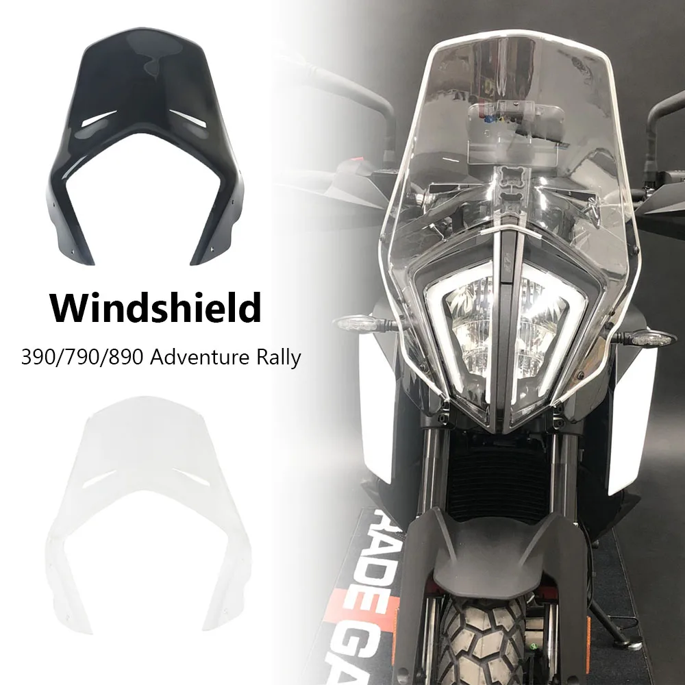 Motorcycle Acrylic Rally Windshields Windscreen Wind Deflector Screen Visor For 790 890 390 ADV Adventure Rally 2017 - 2021