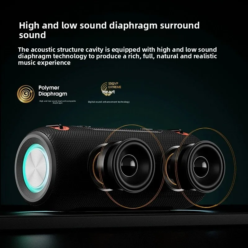 SOTAMIA 1 шт., уличный портативный Bluetooth-динамик, 30 Вт, высокая громкость и высокое качество, IPX6, водонепроницаемый ритм-фонарь, динамик