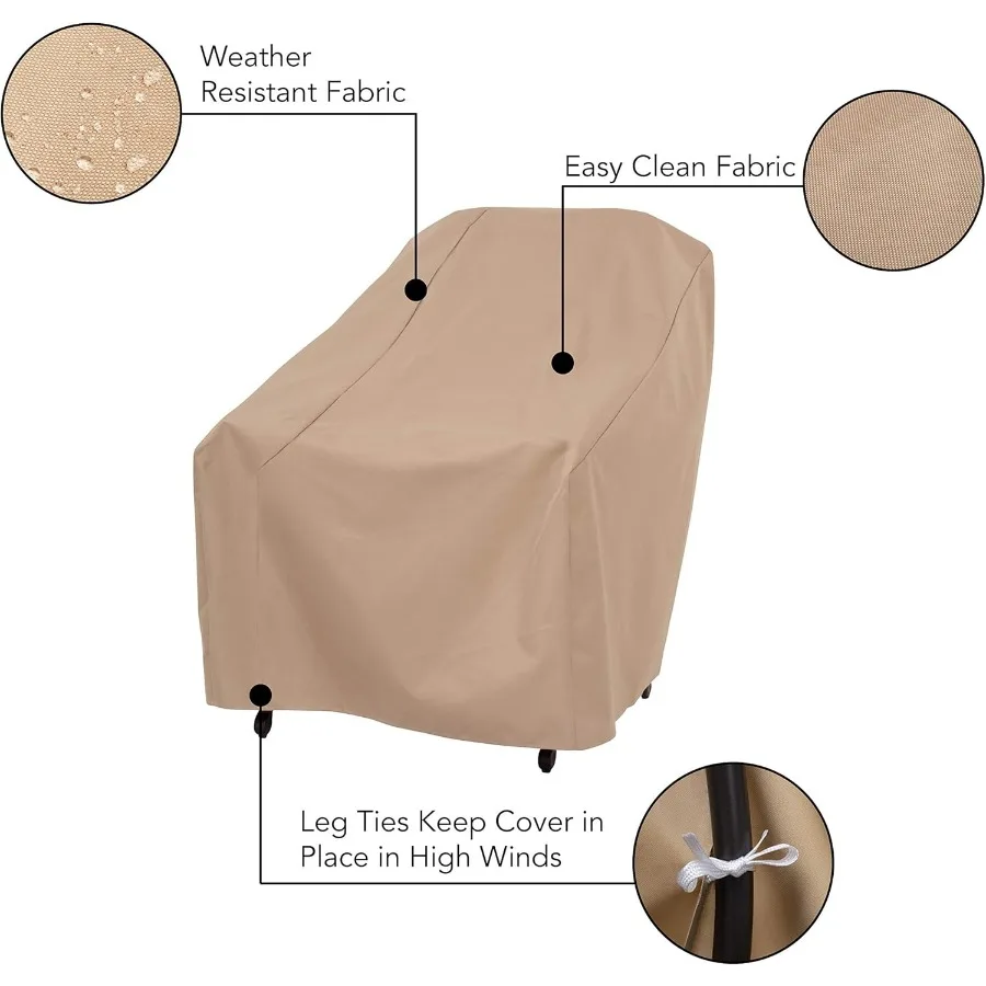Terrassenstuhlbezug Khaki 33x34x31 – wetterbeständiger Stoff zum Schutz von Terrassenmöbeln