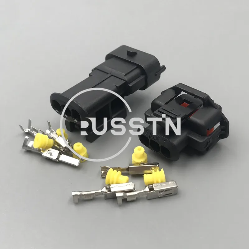 1 Set 3 Hole Car Rail Pressure Sensor Wiring Harness Waterproof Socket AC Assembly Automotive Parts 1928403968 1 928 403 968