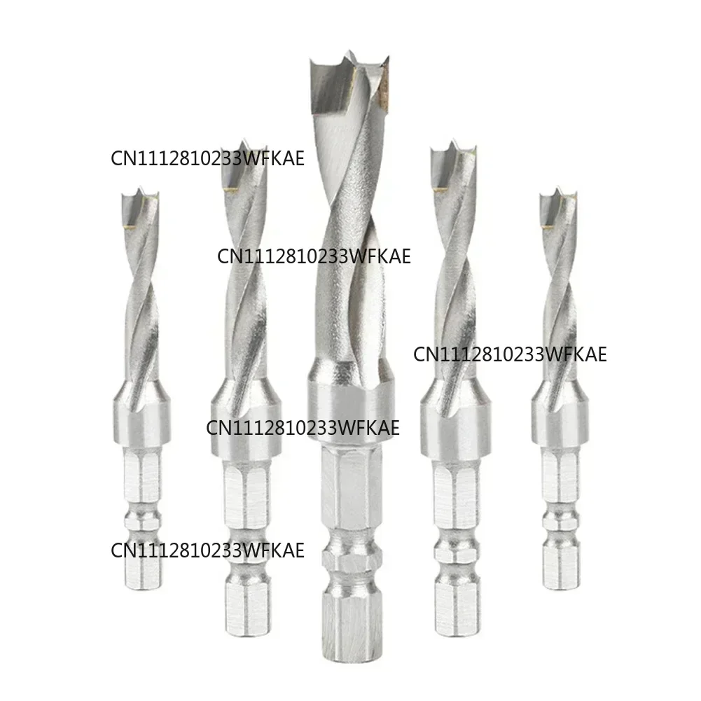 1 piece hexagonal handle drill, three-point woodworking special drill