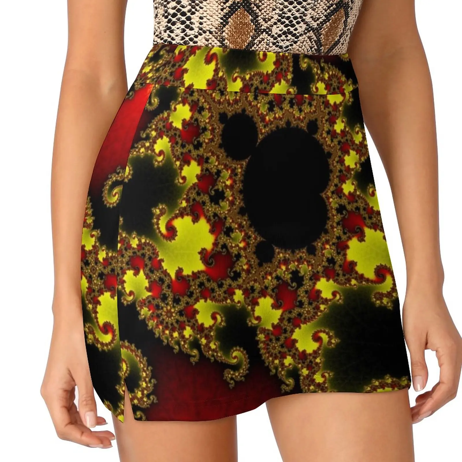 Mandelbrot Women's skirt With Hide Pocket Tennis Skirt Golf Skirts Badminton Skirts Running skirts Mandelbrot Fractal Chaos