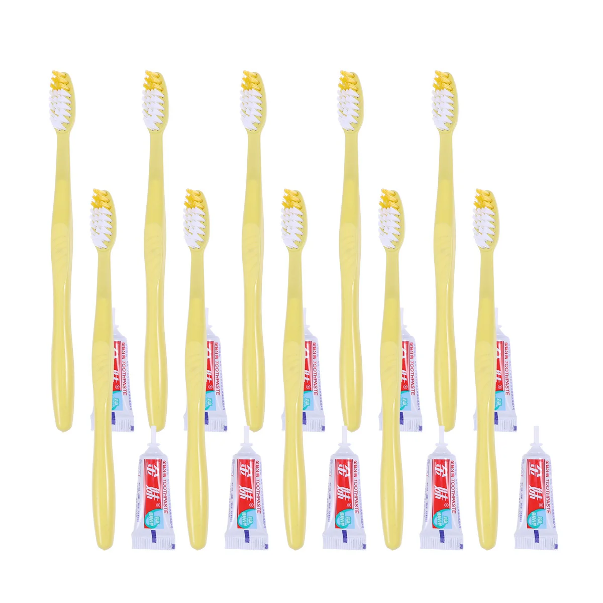 

10pcs Travel Toothbrush and Toothpaste Set Hotel Disposable Toothbrush Kit (Mixed Colors) travel toothbrush set