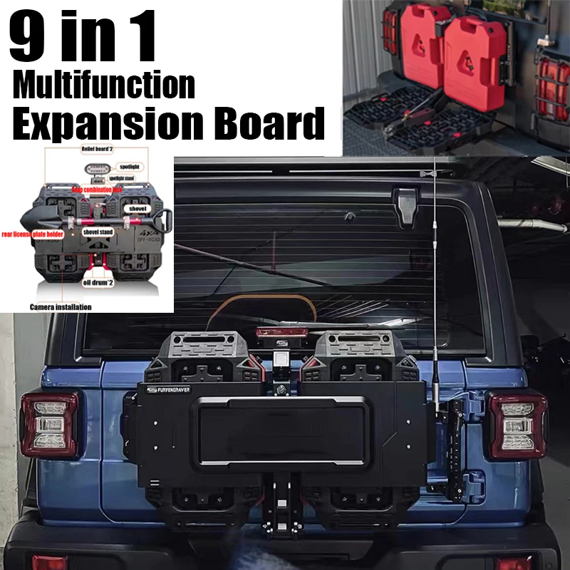 Tailgate Equipment For Jeep Wrangler JK JL Integrated Offroad Exterior Accessories With Fuel Tank Non destructive installation