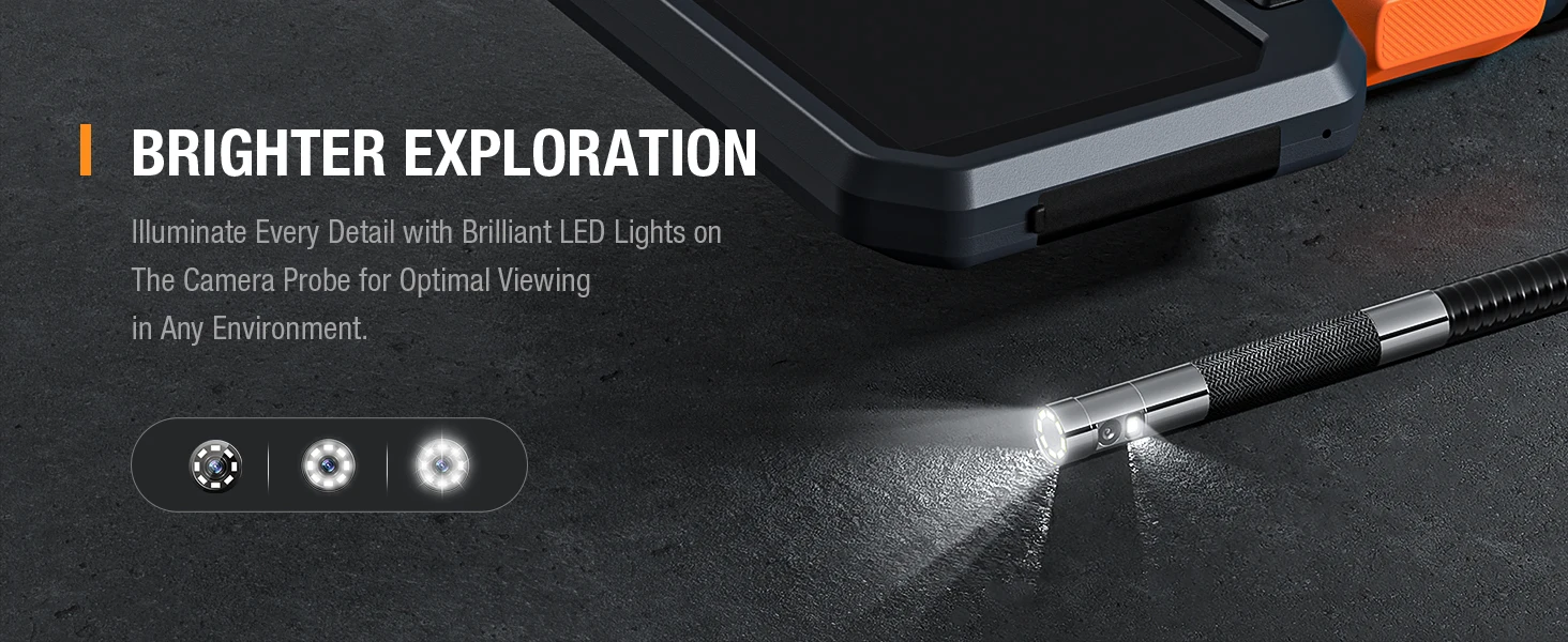 TESLONG TD450S 8,5MM Doppellinsen-Endoskop mit Gelenkarm 1080P 4,5 Zoll IPS Zwei-Wege 360° ° Lenkbares Endoskop mit Kamera und 1,55 m Schlangenkabel – Detail 4