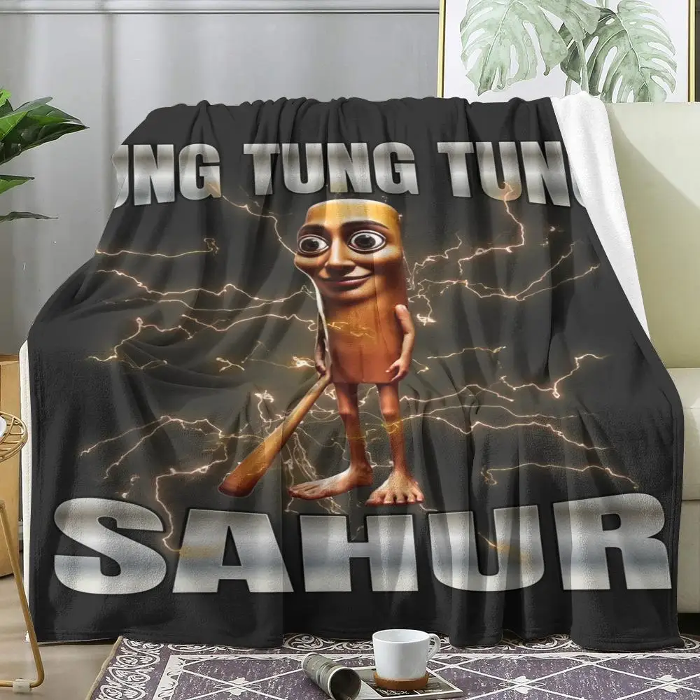 Italian Brain Rot Meme Tralalero Tralala Throw Soft Flannel Throw Lightweight Summer Home Nap Blanket for Sofa Cozy Bed Travel