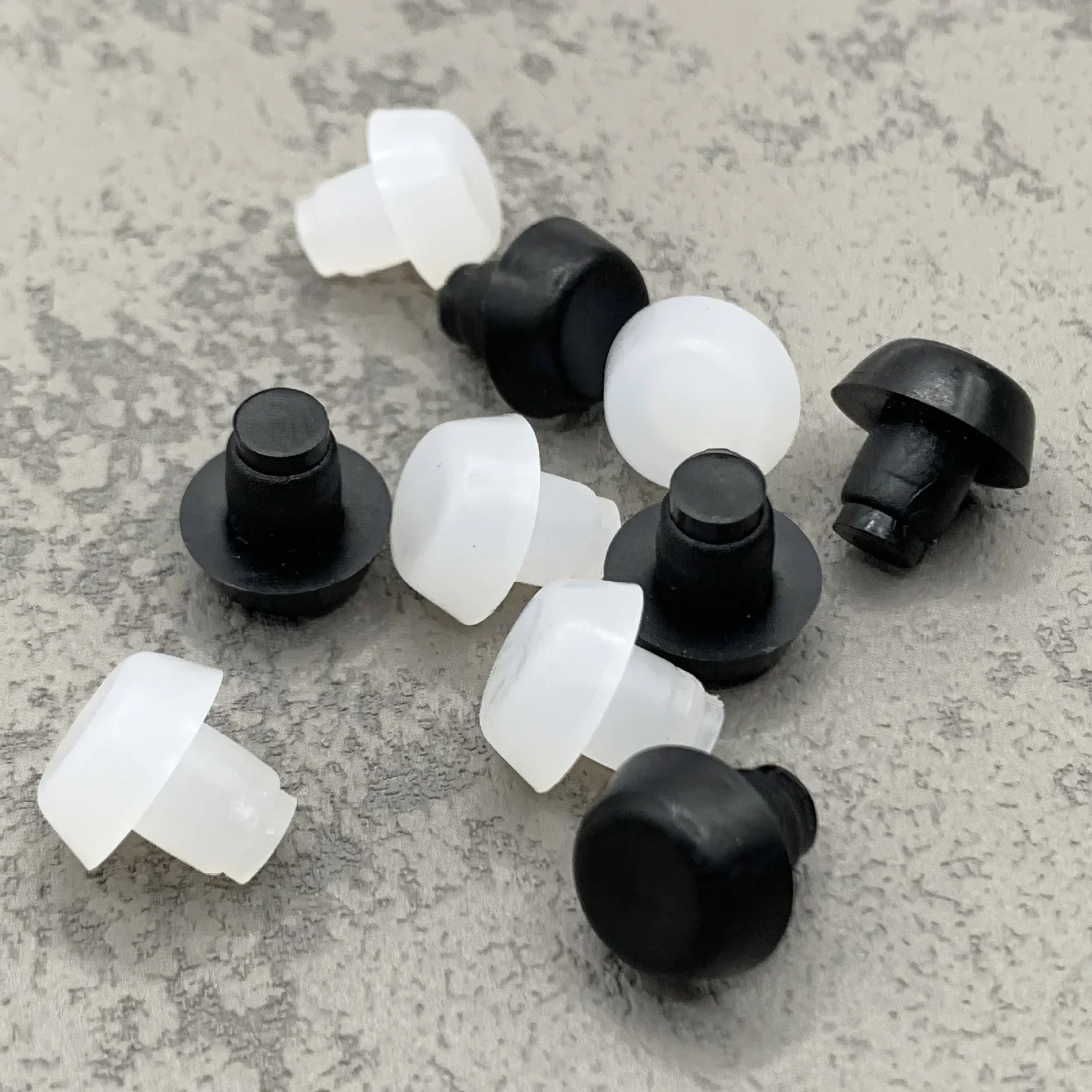 50Pcs 6mm Glass Top Table Furniture Embedded Bumper w/ Stem Rubber Screw Hole Plug Anti Slip Foot Pads Grippers for Cabinet Door