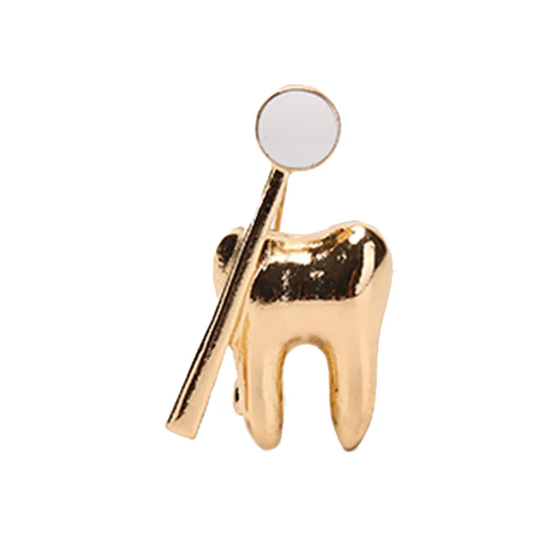 1pc forma de dente bonito broche médico pino para dentista médico enfermeira lapela mochila crachá pinos jóias presente acessórios